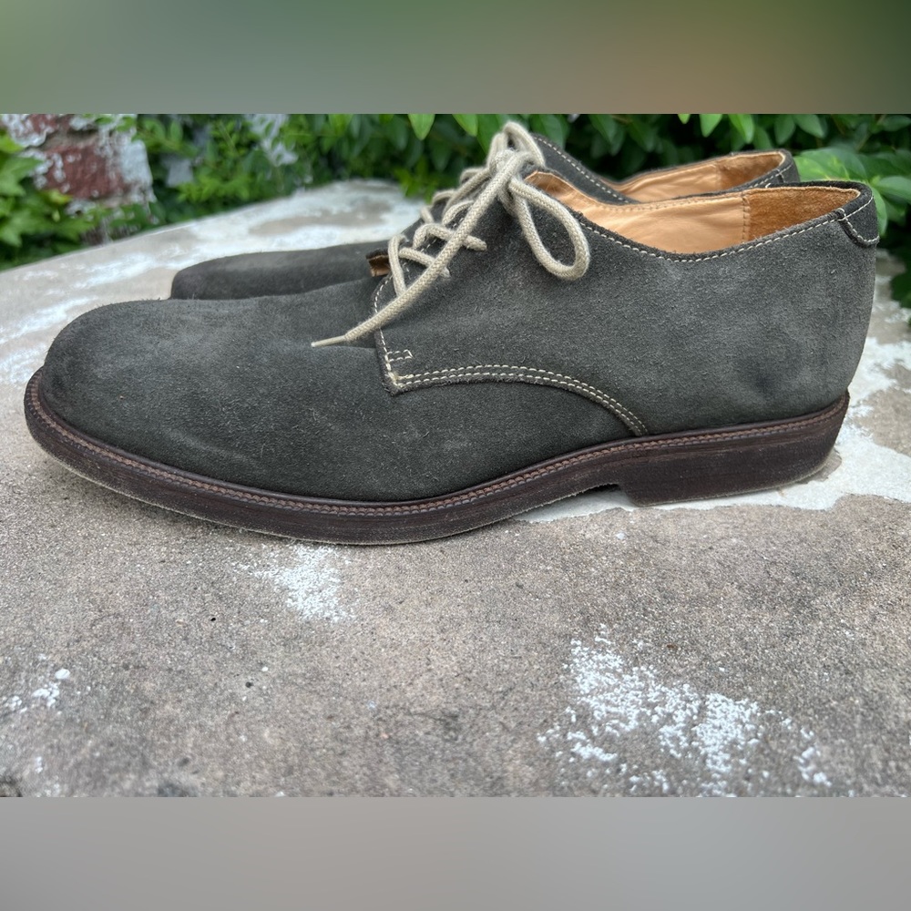 Johnson & Murphy Oxfords Mens 9.5M Gray Sheepskin Dress Shoes 20-6548